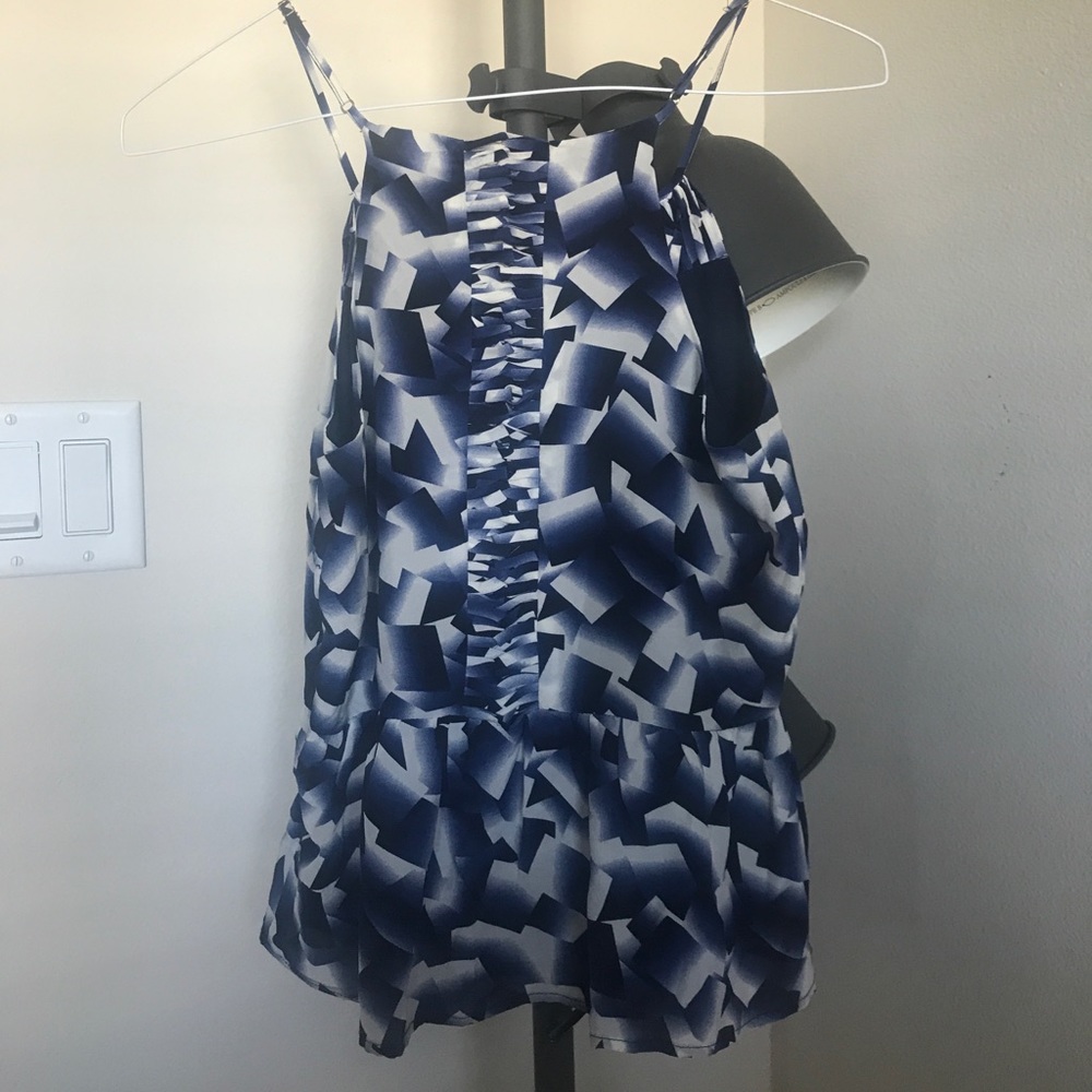 Royal Blue Peplum Tank Top (S) - Picture 2 of 3